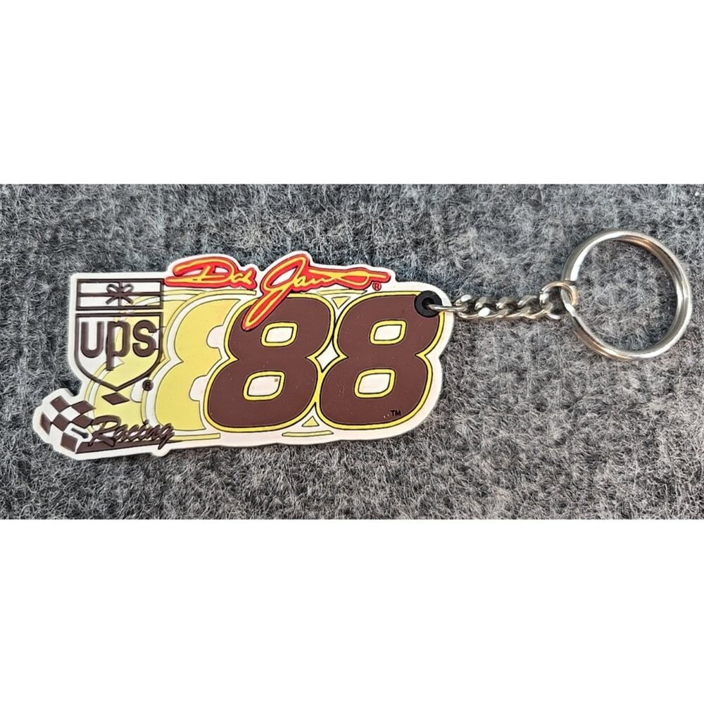 Vintage Keychain UPS Dale Jarrett Racing Rubber NASCAR